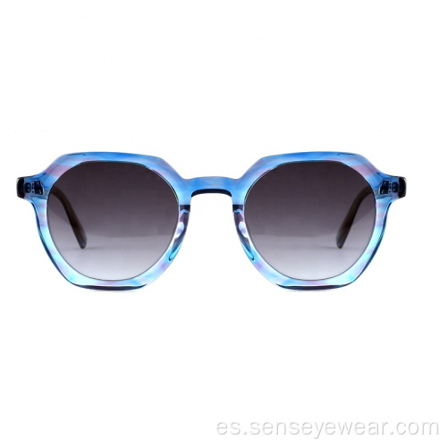 Gafas de sol de acetato de acetato de bisel UV400 para mujeres para mujeres